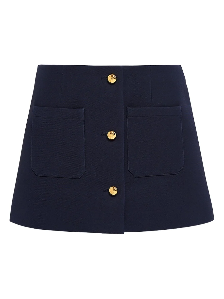 Buttoned Wool Mini Skirt Buttoned Wool Mini Skirt