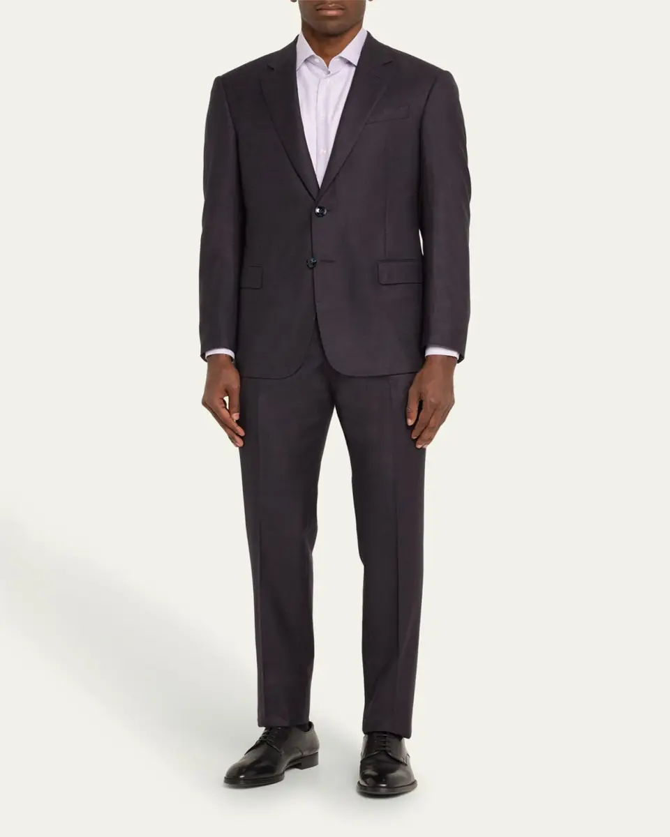 Giorgio Armani Men's Micro-Textured Wool Classic Fit Suit | Thumbnail 2 Giorgio Armani Men's Micro-Textured Wool Classic Fit Suit | Thumbnail 2