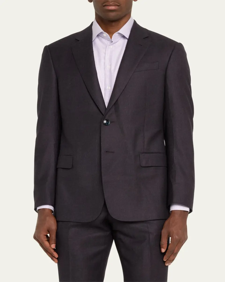 Giorgio Armani Men's Micro-Textured Wool Classic Fit Suit | Thumbnail 4 Giorgio Armani Men's Micro-Textured Wool Classic Fit Suit | Thumbnail 4