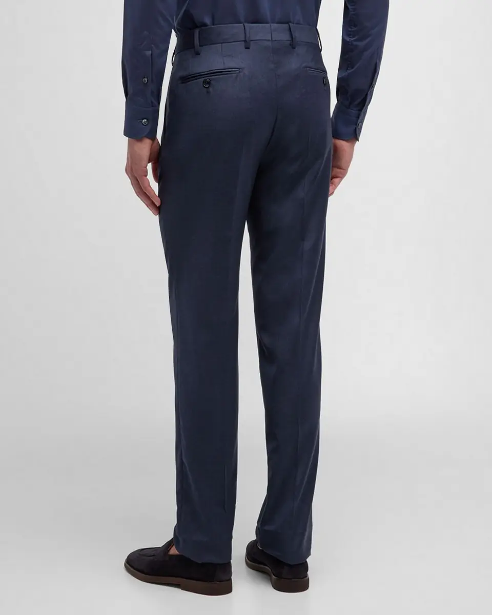 Giorgio Armani Men's Flat-Front Wool Trousers | Thumbnail 2 Giorgio Armani Men's Flat-Front Wool Trousers | Thumbnail 2