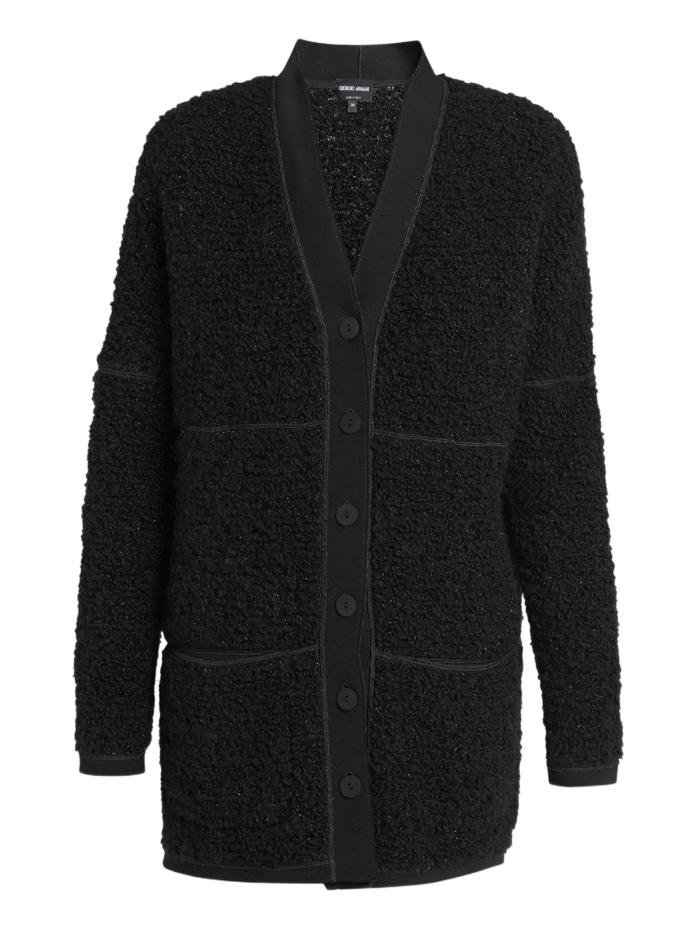 Boucle Lurex Oversize Knit Cardigan
