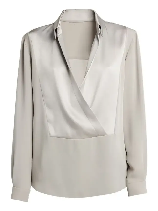Silk Georgette Wrap Blouse