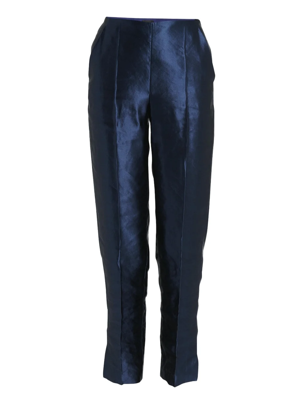Linen Silk Straight-Leg Trousers