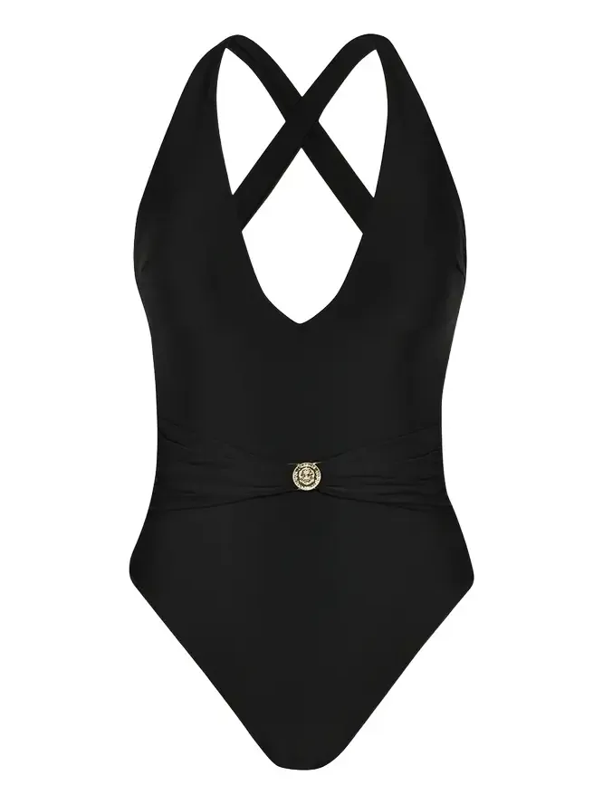 Lisa Solids Plunge One-Piece Swimsuit Lisa Solids Plunge One-Piece Swimsuit
