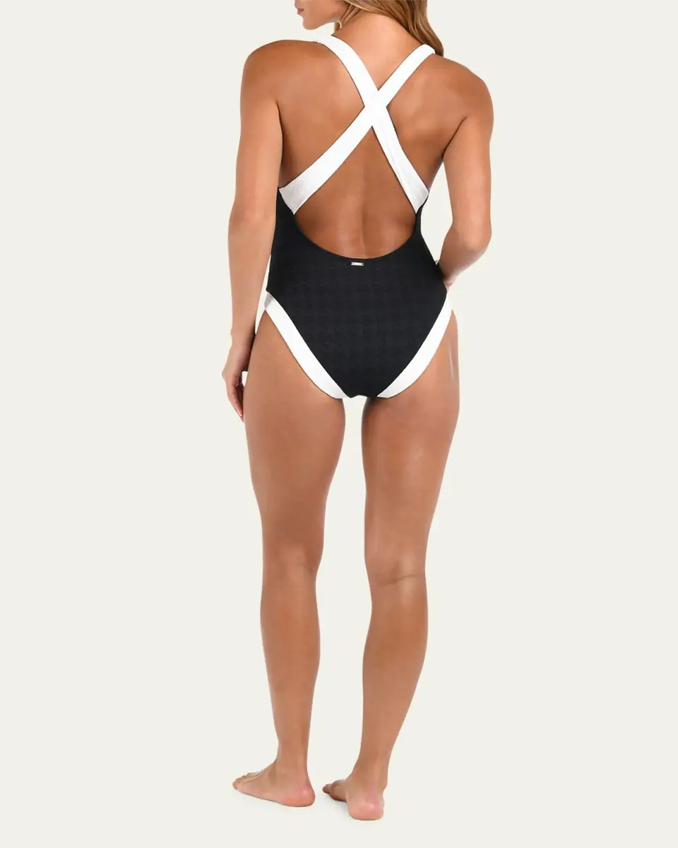L'Agence Colorblock Chic Lisa Plunge One-Piece Swimsuit | Thumbnail 3 L'Agence Colorblock Chic Lisa Plunge One-Piece Swimsuit | Thumbnail 3