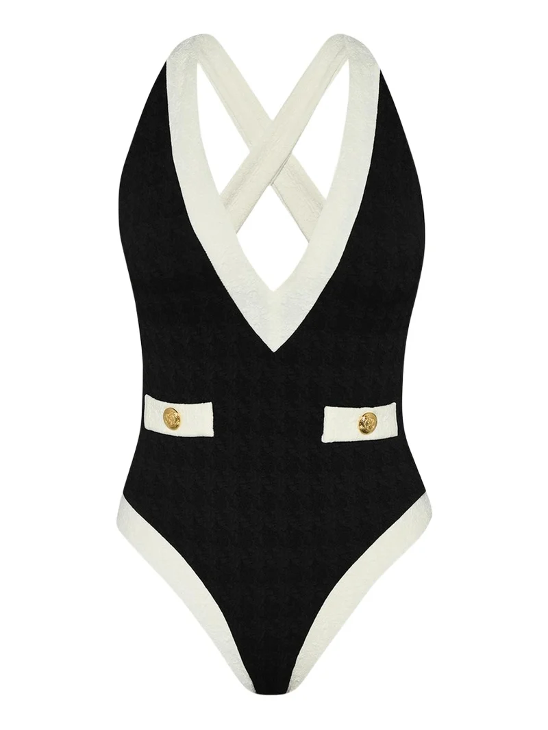 Colorblock Chic Lisa Plunge One-Piece Swimsuit Colorblock Chic Lisa Plunge One-Piece Swimsuit