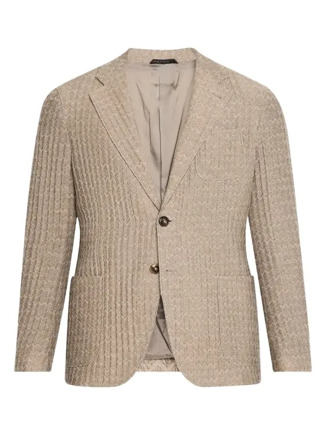 Men's Cashmere-Silk Deconstructed Chevron Blazer Men's Cashmere-Silk Deconstructed Chevron Blazer