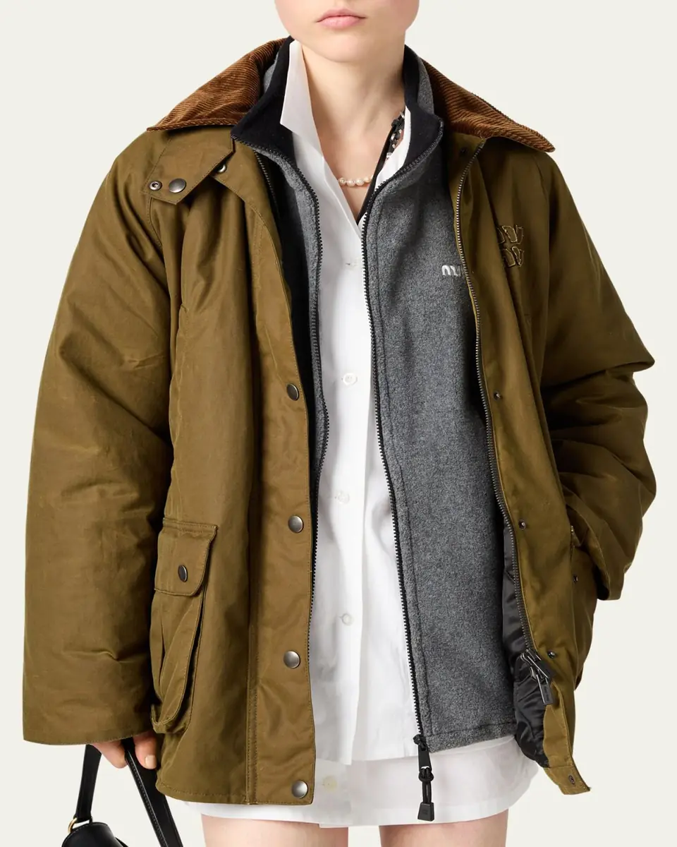 Miu Miu Fleece Oversized Drawcord Sweatshirt | Thumbnail 2