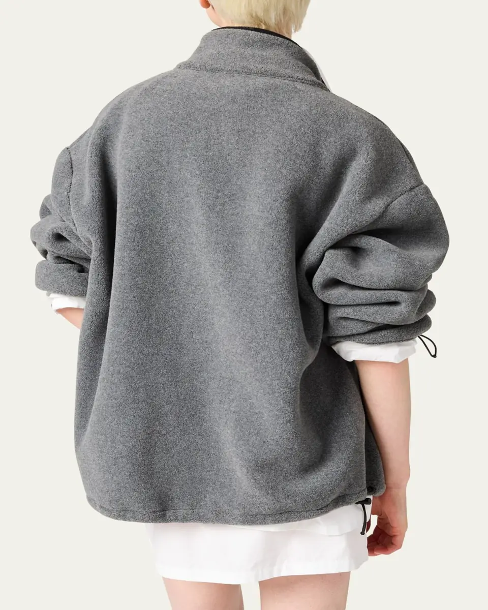 Miu Miu Fleece Oversized Drawcord Sweatshirt | Thumbnail 3
