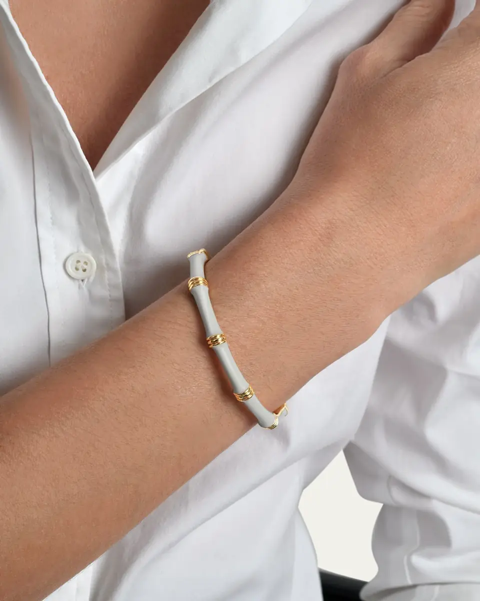 Anabel Aram Jewelry Bamboo Enameled Hinged Bangle | Thumbnail 2