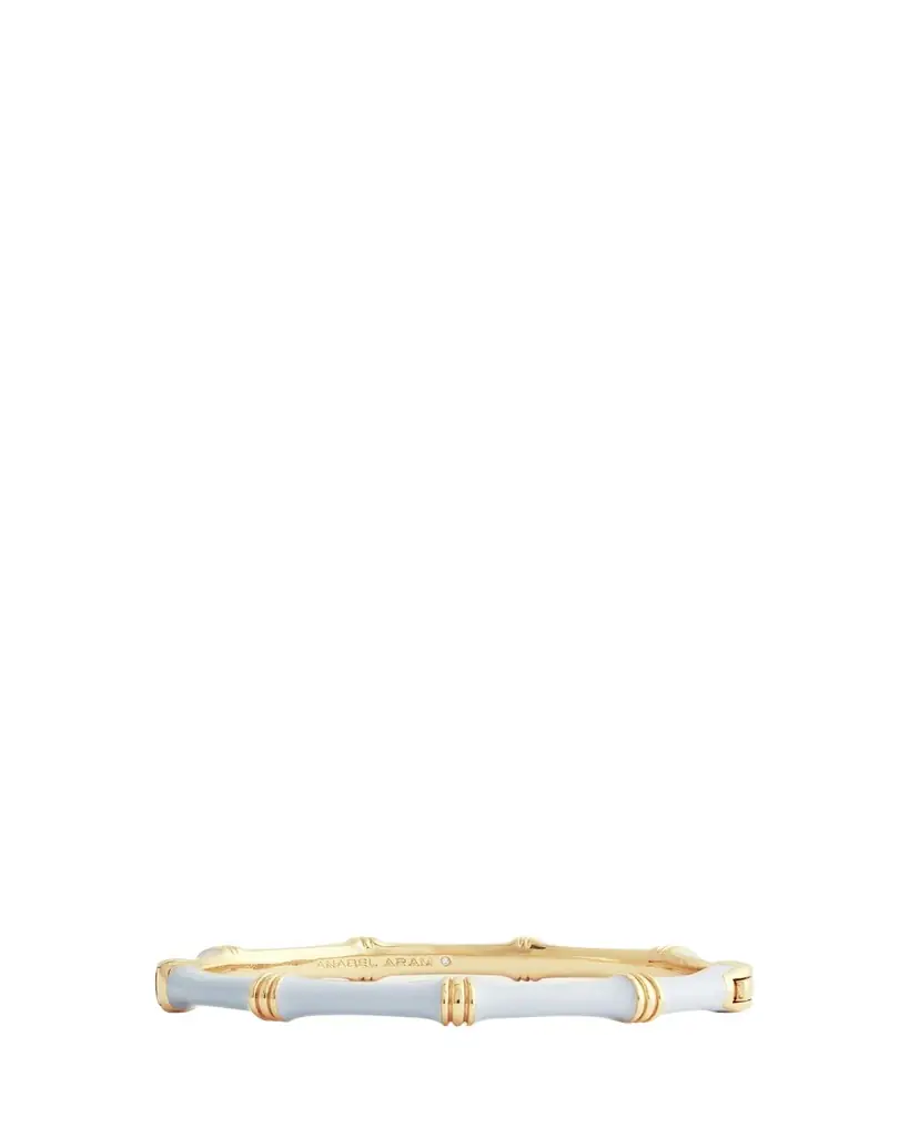 Anabel Aram Jewelry Bamboo Enameled Hinged Bangle