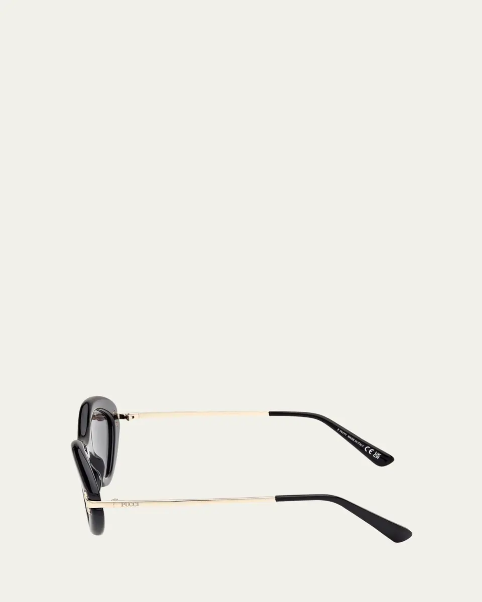 Pucci Logo Acetate & Metal Oval Sunglasses | Thumbnail 3 Pucci Logo Acetate & Metal Oval Sunglasses | Thumbnail 3