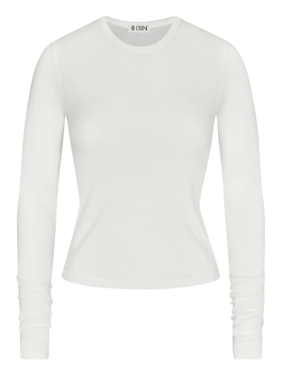 ÉTERNE Fitted Crewneck Long-Sleeve T-Shirt