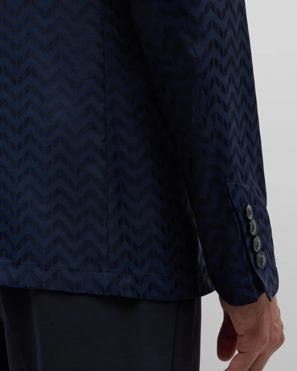 Giorgio Armani Men's Cupro Chevron Blazer | Thumbnail 8 Giorgio Armani Men's Cupro Chevron Blazer | Thumbnail 8