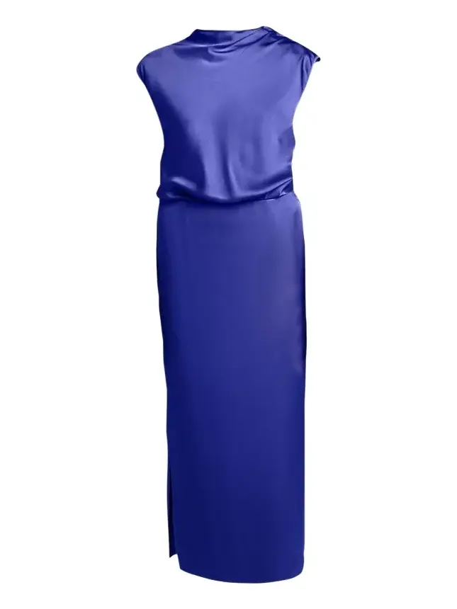 High-Neck Double Silk Satin Gown High-Neck Double Silk Satin Gown