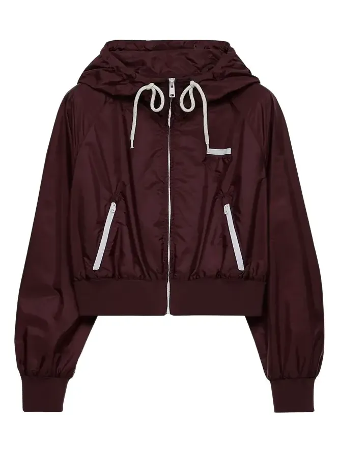 Prada Hooded Drawstring Zip-Up Jacket