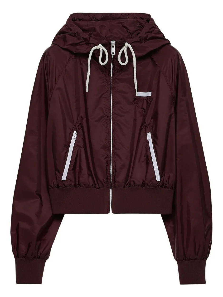Hooded Drawstring Zip-Up Jacket Hooded Drawstring Zip-Up Jacket