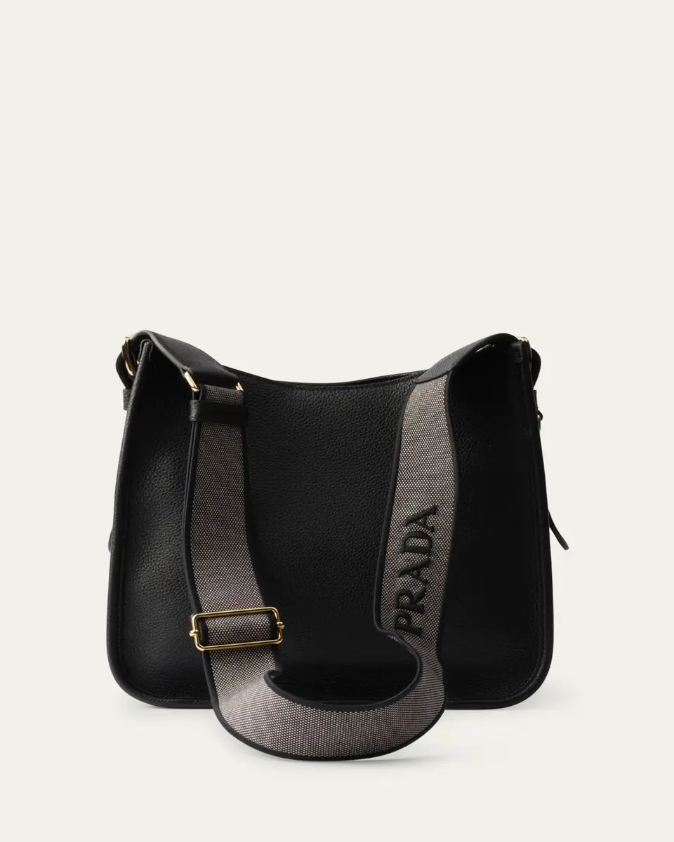 Prada Medium Daino Soft Leather Hobo Crossbody Bag | Thumbnail 3 Prada Medium Daino Soft Leather Hobo Crossbody Bag | Thumbnail 3