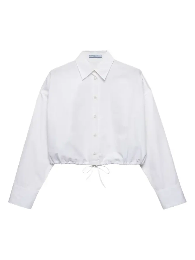 Drawstring Poplin Shirt