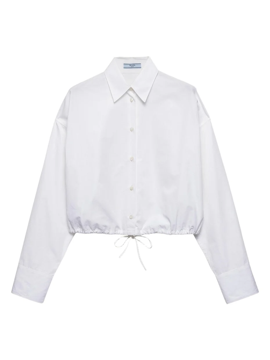 Prada Drawstring Poplin Shirt