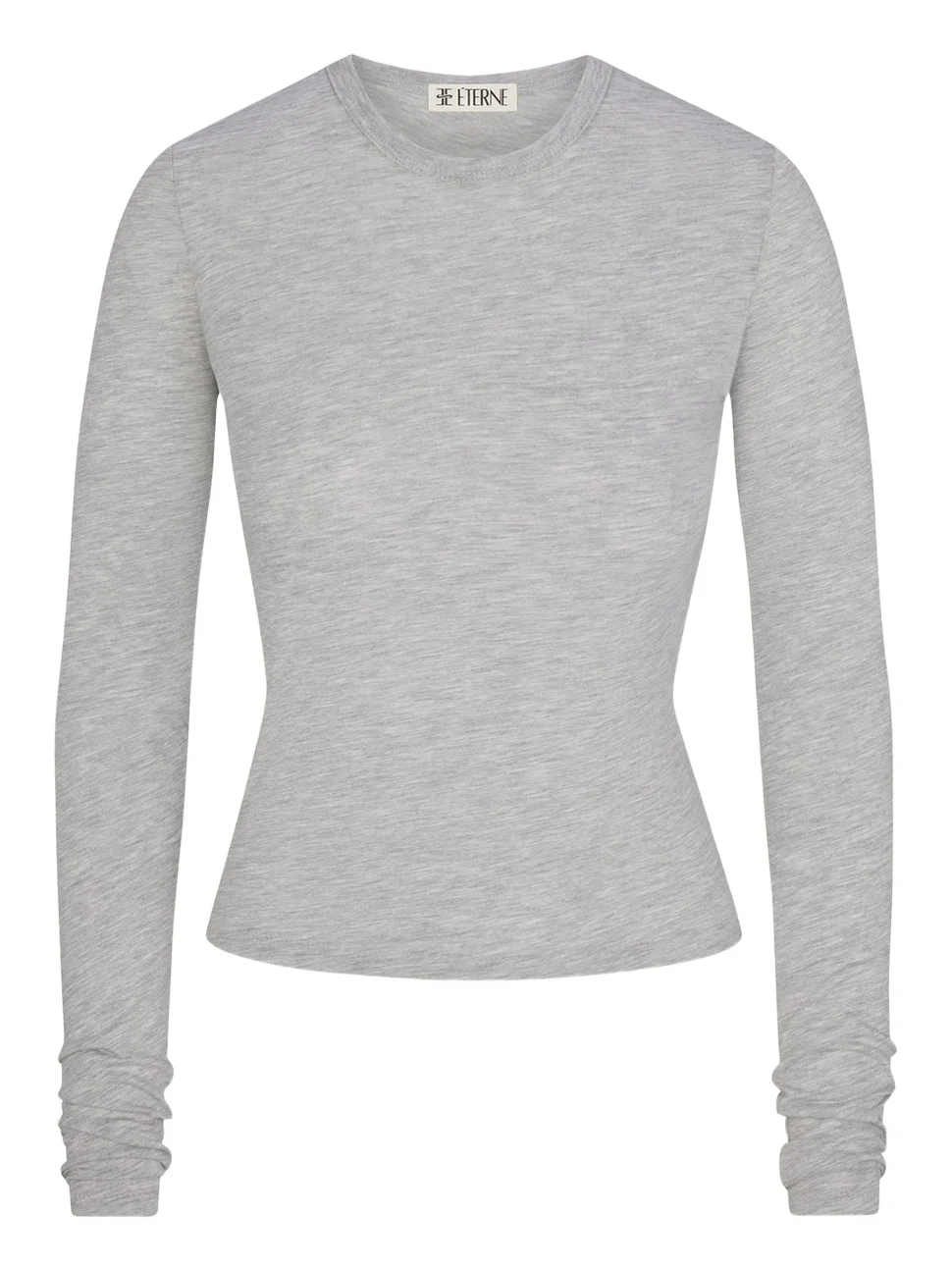 ÉTERNE Fitted Crewneck Long-Sleeve T-Shirt