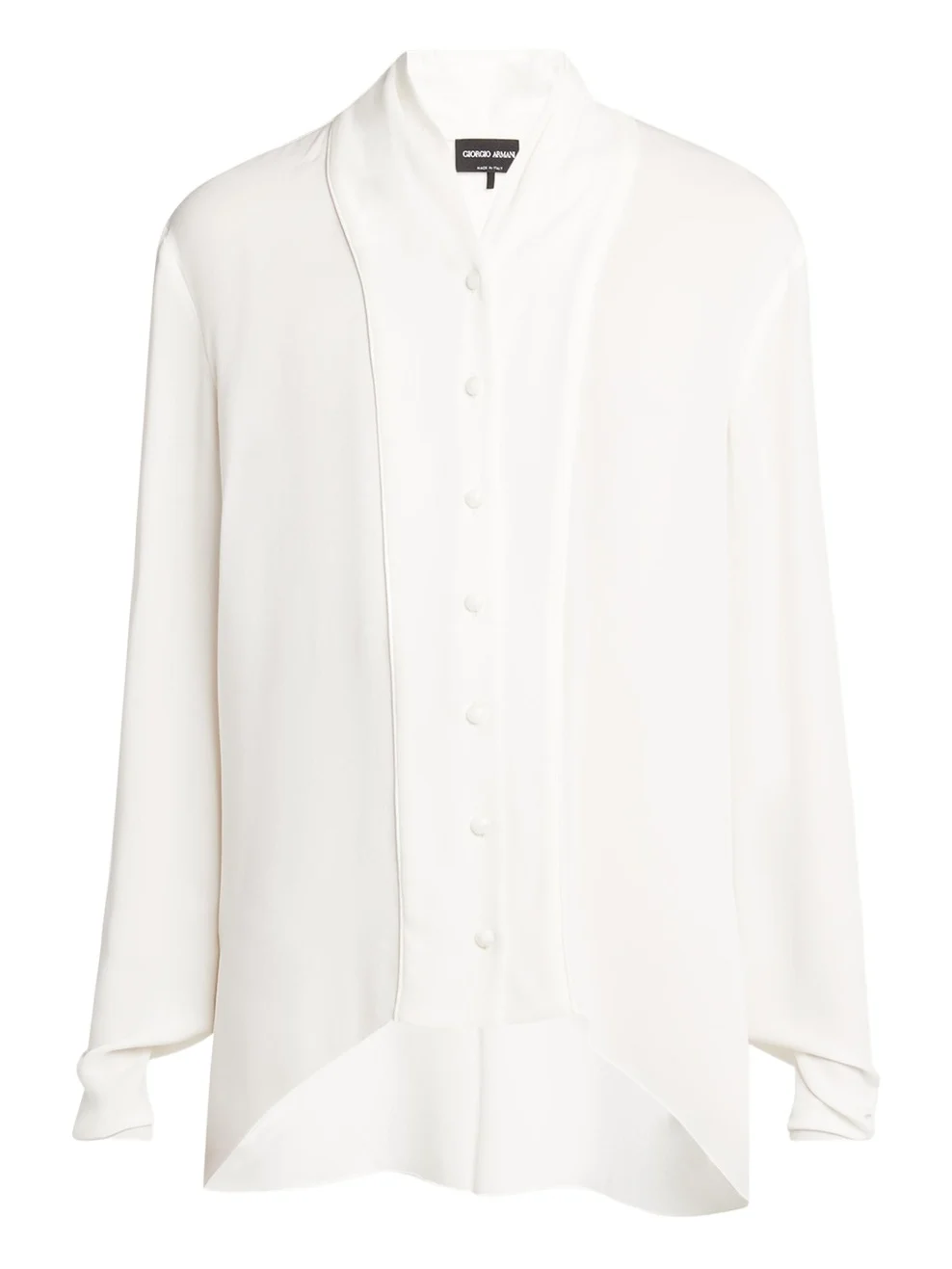 Giorgio Armani Shawl-Collar Silk Georgette Blouse