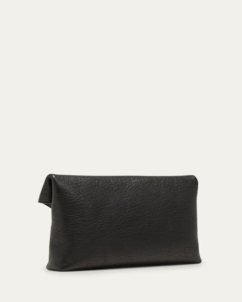 Saint Laurent Large YSL Envelope Pouch Clutch Bag in Leather | Thumbnail 3