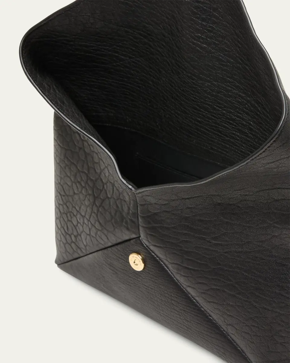 Saint Laurent Large YSL Envelope Pouch Clutch Bag in Leather | Thumbnail 4