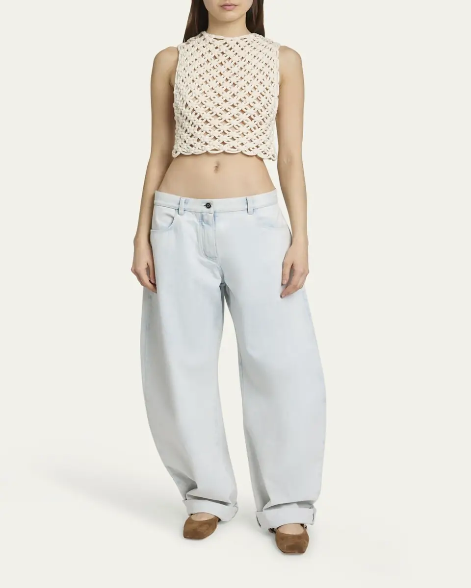 Alaïa Macrame Sleeveless Crop Top | Thumbnail 2