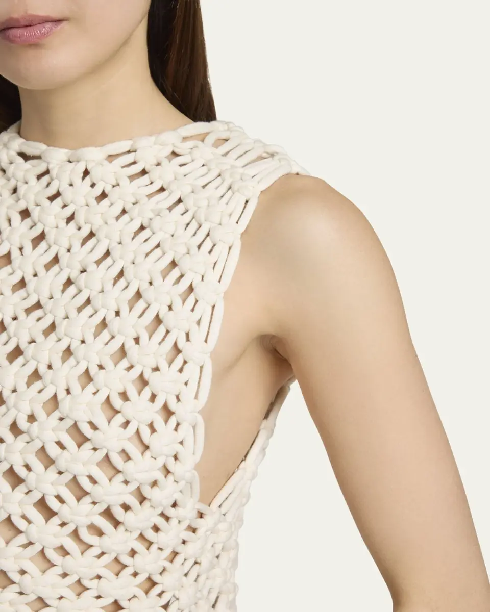 Alaïa Macrame Sleeveless Crop Top | Thumbnail 5