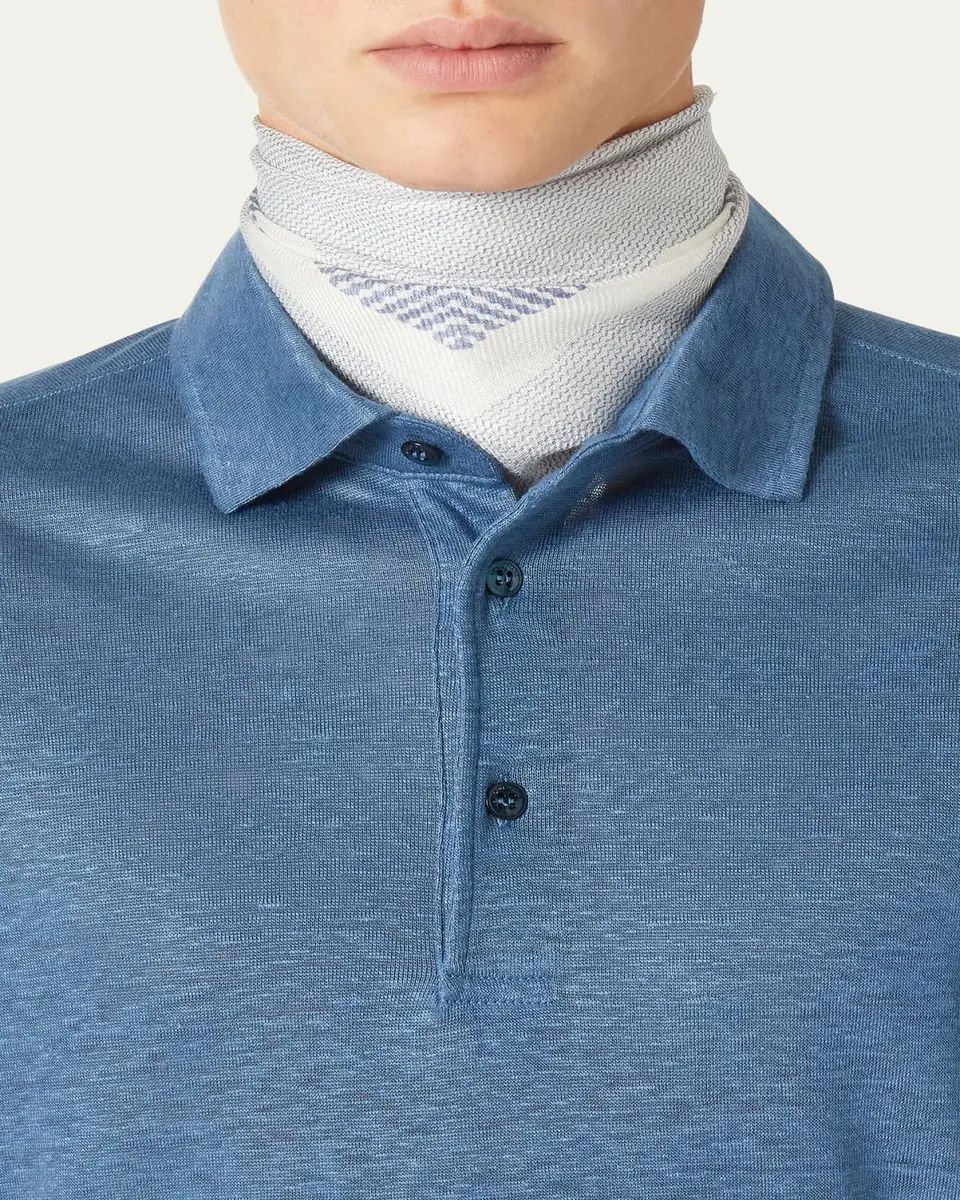 Loro Piana Men's Linen Jersey Dublon Polo Shirt | Thumbnail 14