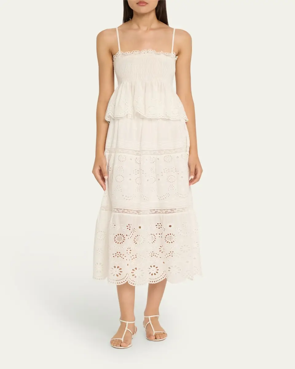 LoveShackFancy Condie Eyelet Peplum Top | Thumbnail 2