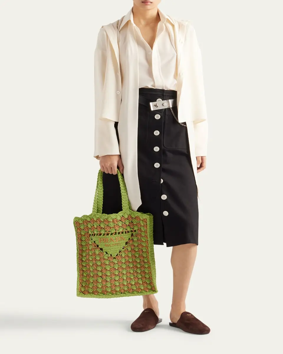 Prada Old Marocain Neck-Tie Silk Blouse | Thumbnail 2 Prada Old Marocain Neck-Tie Silk Blouse | Thumbnail 2