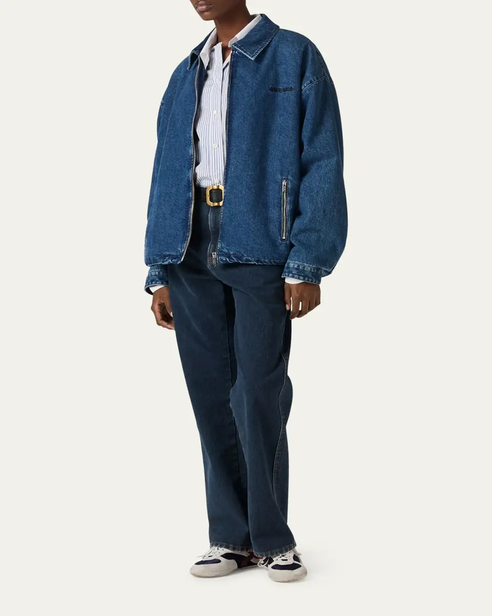 Miu Miu Denim Zip Shirt Jacket | Thumbnail 2