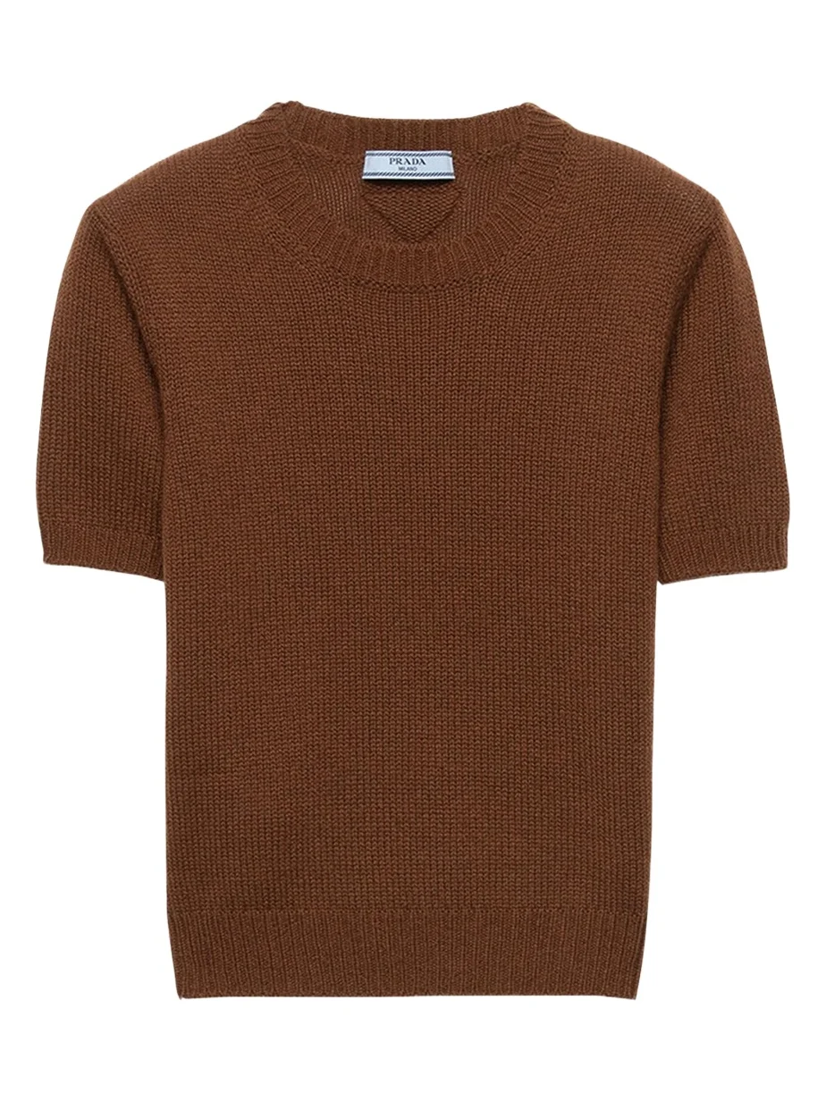 Prada Short Sleeve Cashmere Sweater