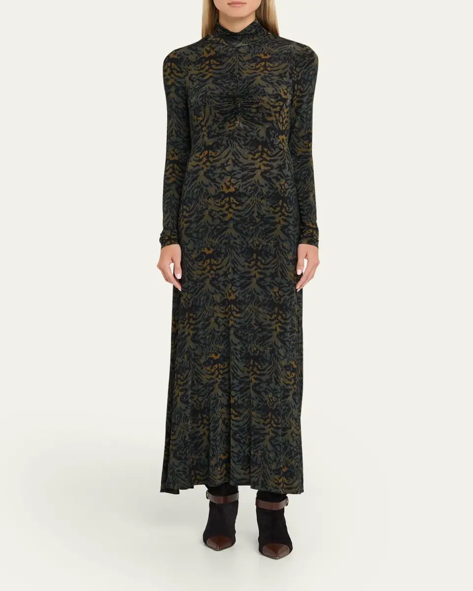 Ulla Johnson Koa Ruched Jersey Turtleneck Maxi Dress | Thumbnail 2 Ulla Johnson Koa Ruched Jersey Turtleneck Maxi Dress | Thumbnail 2