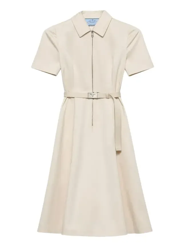 Short-Sleeve Belted Chino Midi Dress Short-Sleeve Belted Chino Midi Dress