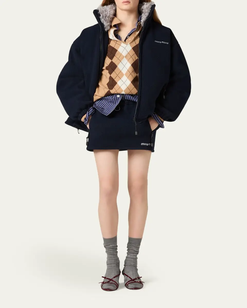 Miu Miu Argyle Cashmere Polo Sweater | Thumbnail 2