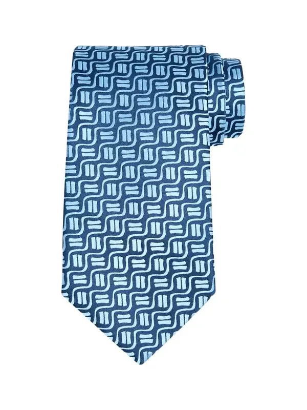 Men's Wavy Geometric Jacquard Silk Tie