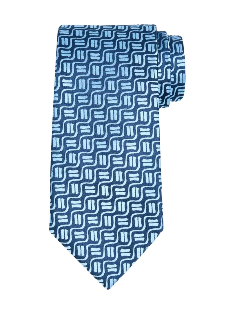 Men's Wavy Geometric Jacquard Silk Tie Men's Wavy Geometric Jacquard Silk Tie
