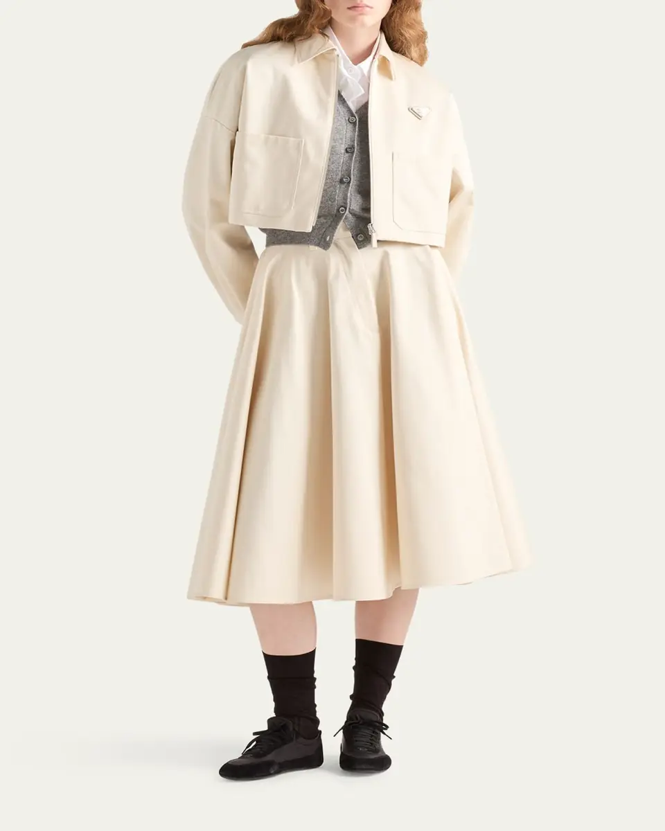 Prada Chino A-Line Midi Skirt | Thumbnail 2 Prada Chino A-Line Midi Skirt | Thumbnail 2