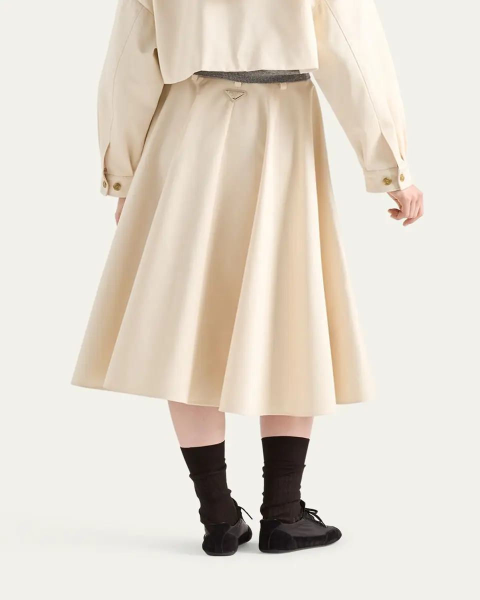 Prada Chino A-Line Midi Skirt | Thumbnail 3 Prada Chino A-Line Midi Skirt | Thumbnail 3