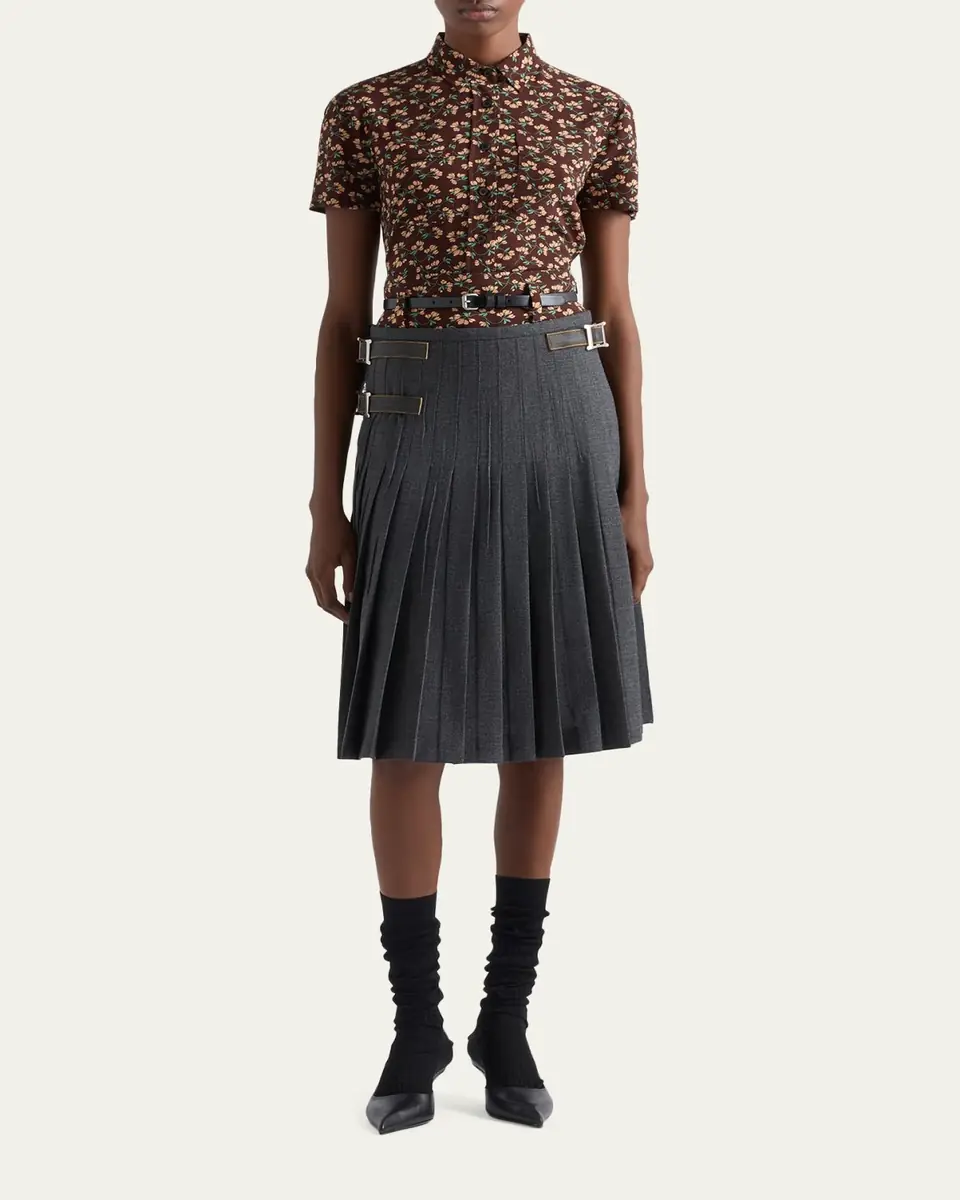 Prada Floral Silk Georgette Blouse | Thumbnail 2 Prada Floral Silk Georgette Blouse | Thumbnail 2