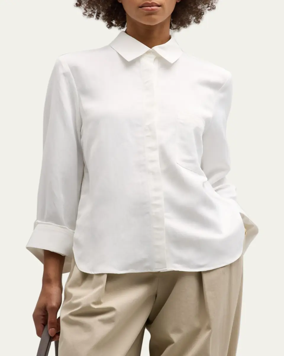 TWP Cotton Button-Front Boyfriend Shirt | Thumbnail 4 TWP Cotton Button-Front Boyfriend Shirt | Thumbnail 4