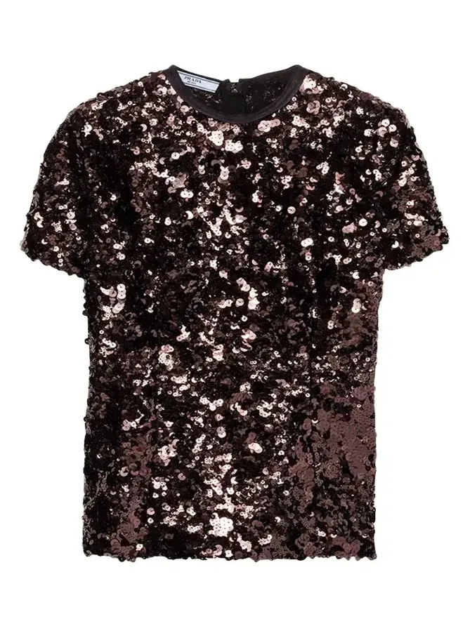 Sequined Short-Sleeve Top