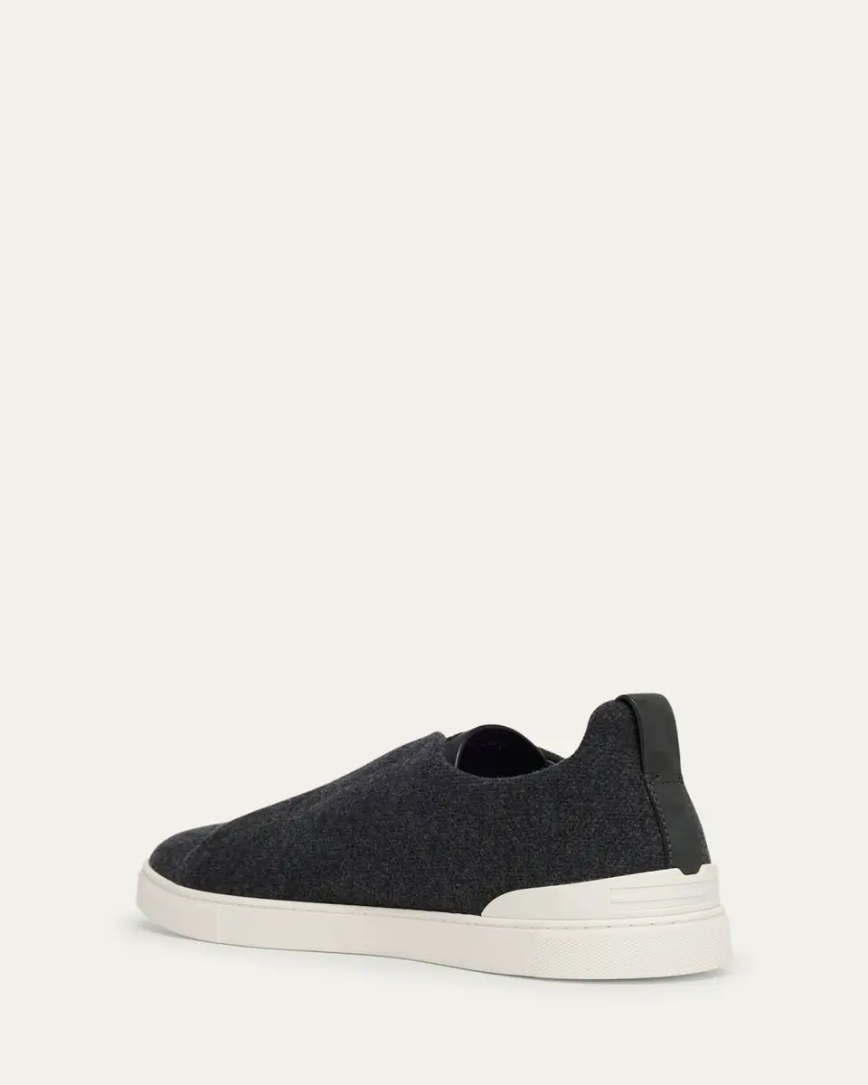 ZEGNA Men's Triple Stitch Oasi Cashmere Slip-On Sneakers | Thumbnail 2 ZEGNA Men's Triple Stitch Oasi Cashmere Slip-On Sneakers | Thumbnail 2