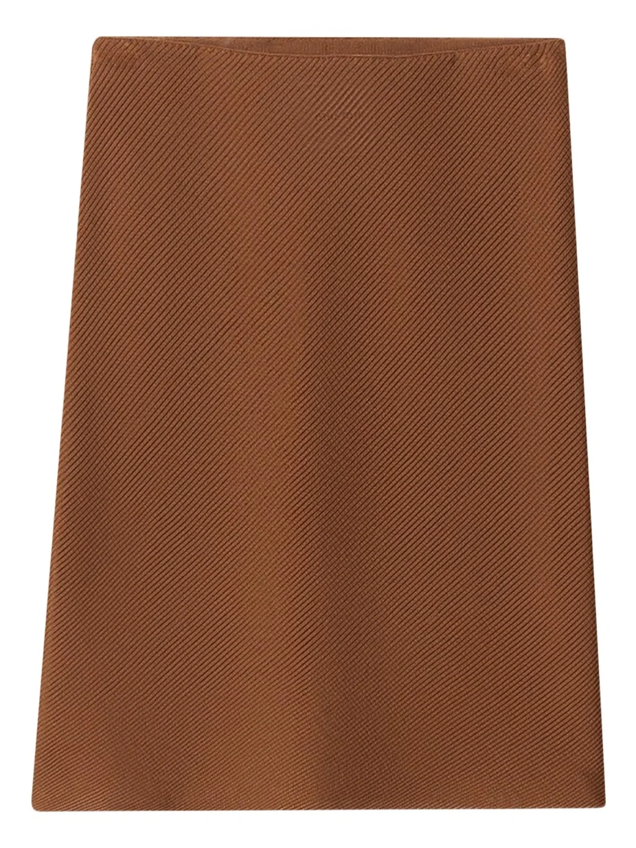Miu Miu Diagonal Rib Silk Skirt
