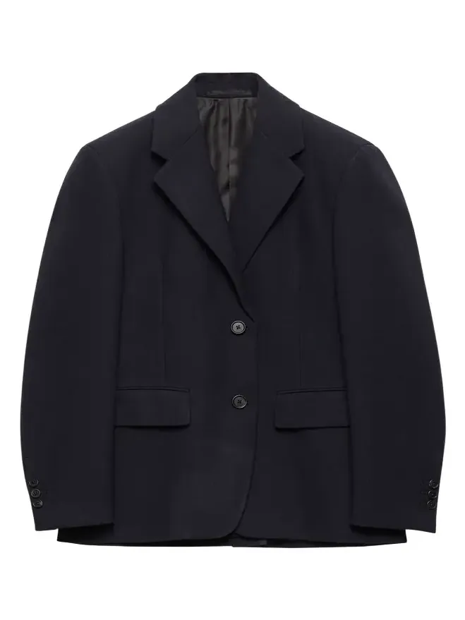 Single-Breasted Rush Stitch Wool Blazer Single-Breasted Rush Stitch Wool Blazer