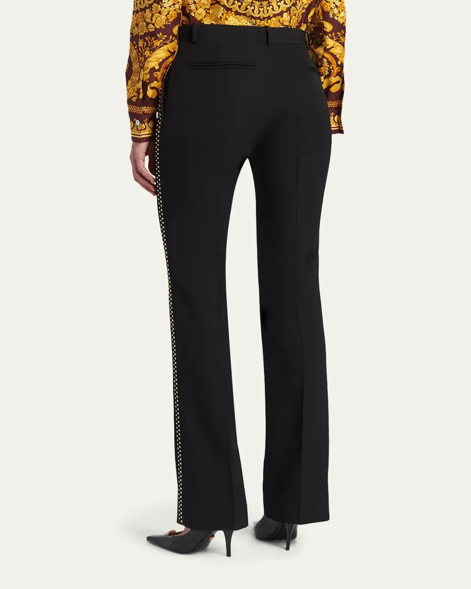Versace Studded Slim Wool Trousers | Thumbnail 3 Versace Studded Slim Wool Trousers | Thumbnail 3