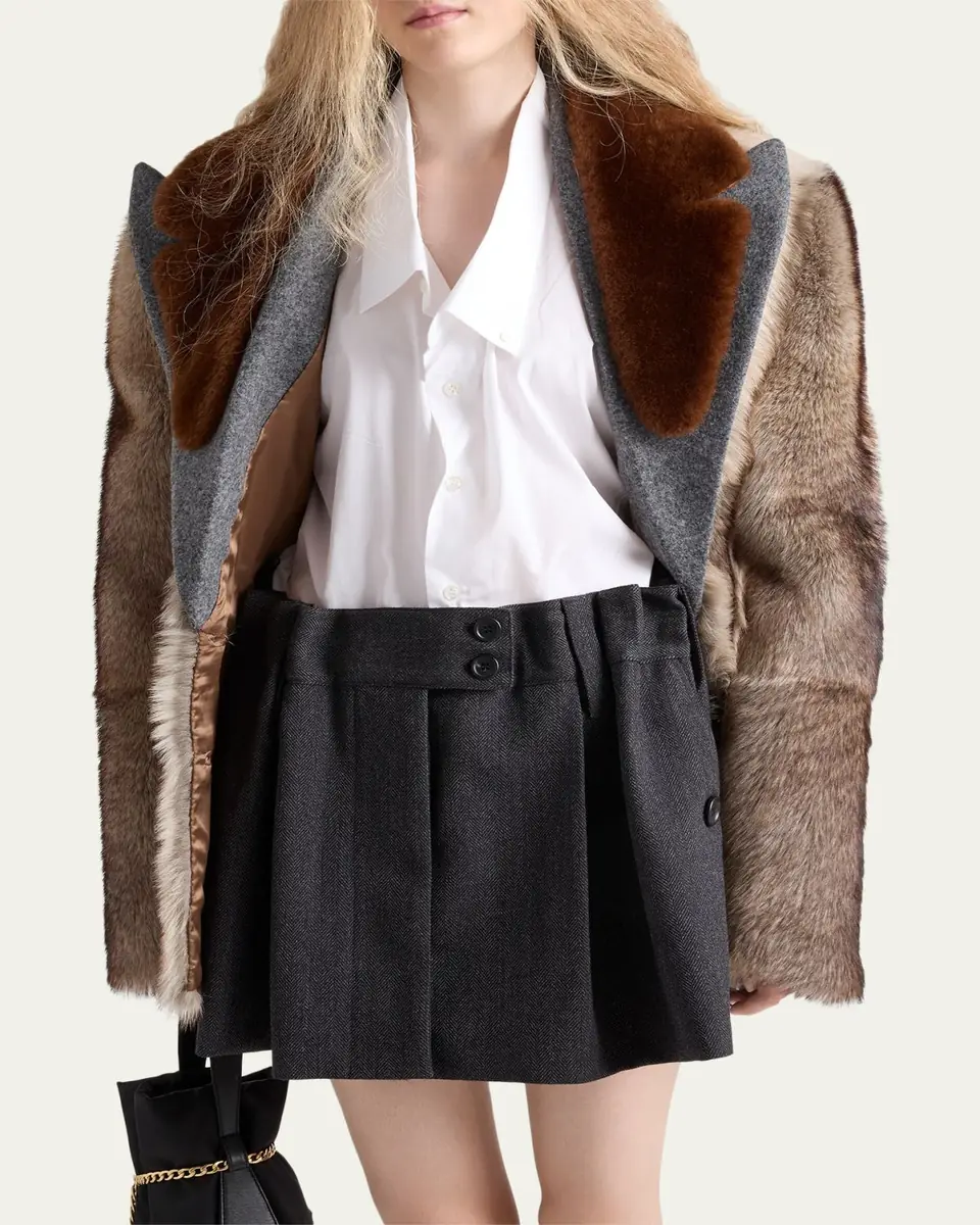 Prada Chevron Pleated Mini Skirt | Thumbnail 4